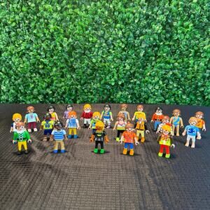 Bundle of Vintage 23 Playmobil 2" Figures Elf Boy Girls Beach